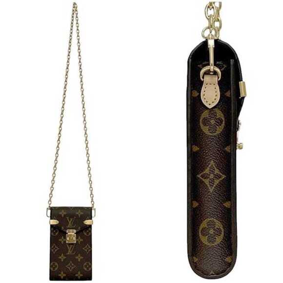 Louis Vuitton Multi Pochette Accessoires Monogram Canvas  LOUIS VUITTON Authentic Brown Monogram Canvas Pochette Shoulder Bag
